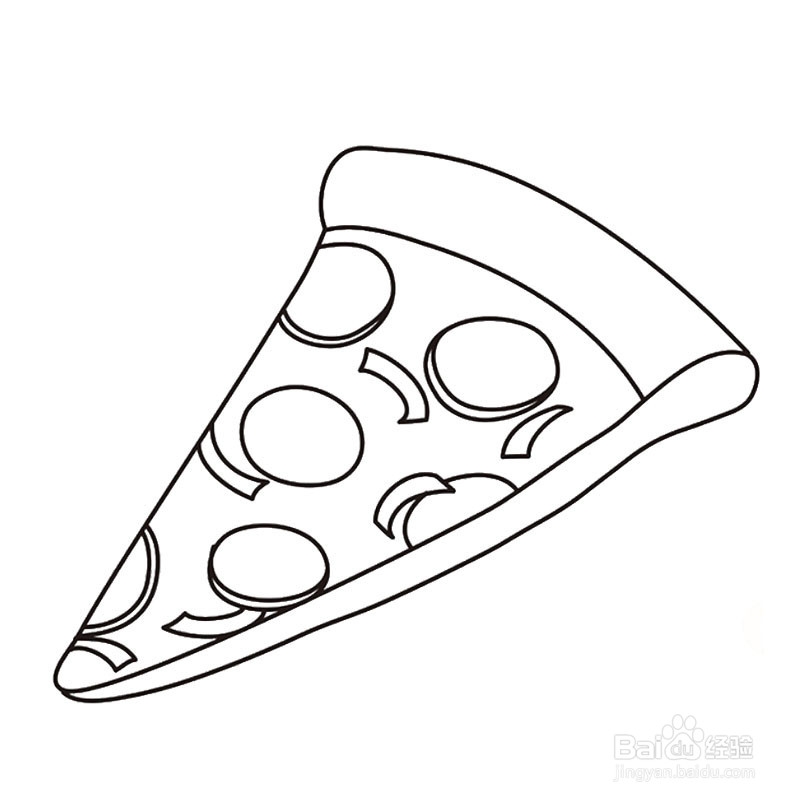 简笔画亲子披萨的画法