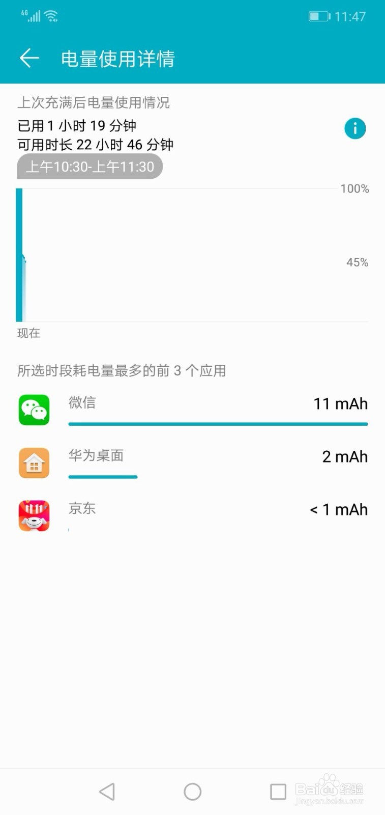 华为手机如何查看电量使用详情