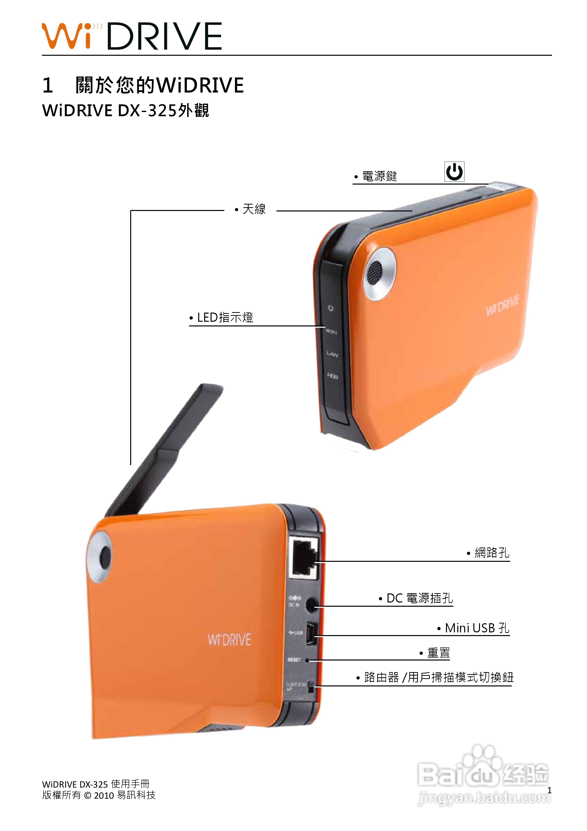 WiDRIVE DX-325 802.11n无线多功能储存路由器使用手册:[1]