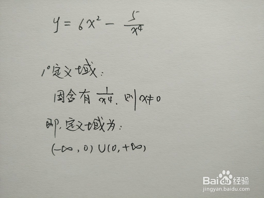 导数画分式函数y=6x^2-5/x^4的图像