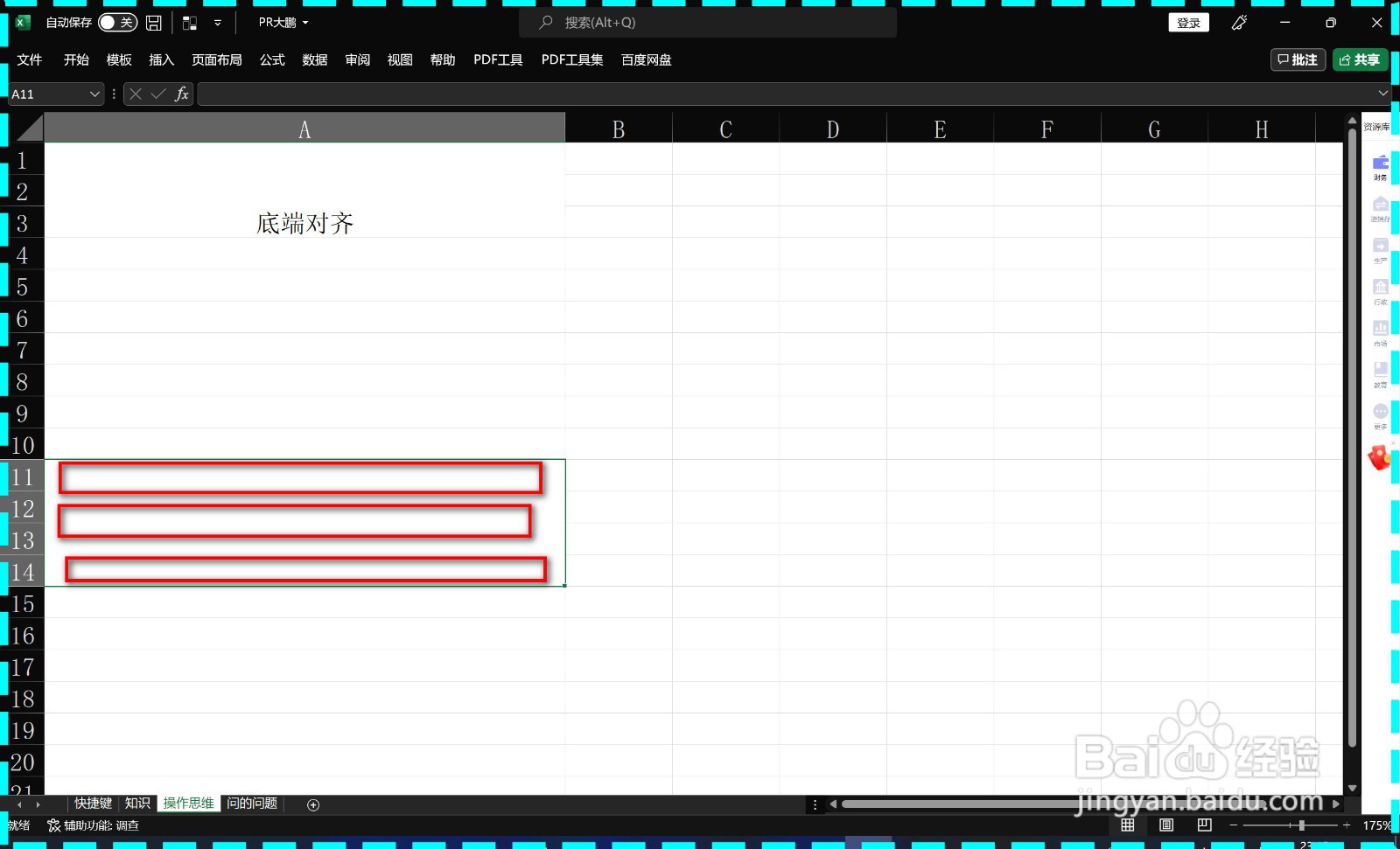 <b>2021版Excel怎样将文字垂直居中对齐</b>