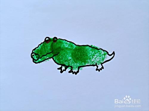 儿童指印画 如何用手指印画鳄鱼