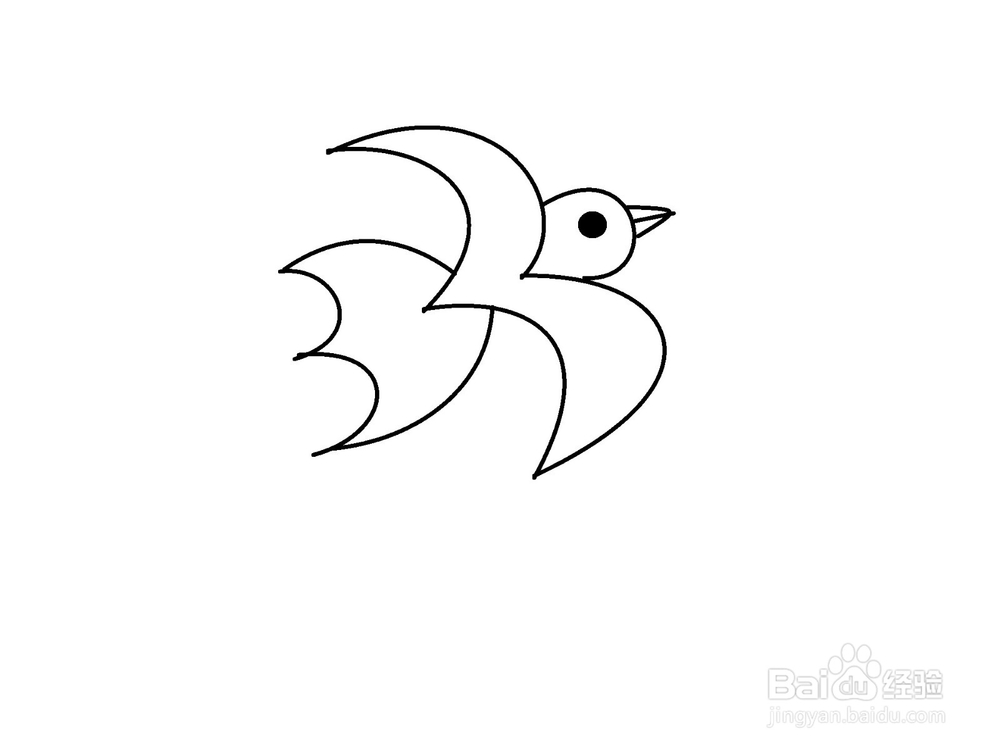 用数字3画燕子的方法