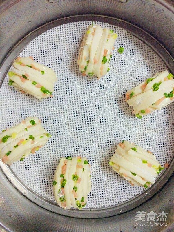 一次发酵香葱火腿花卷