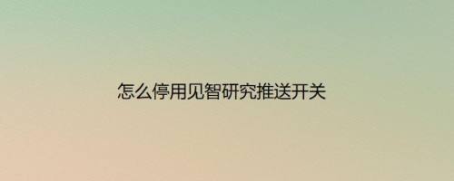 怎么停用见智研究推送开关