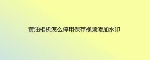 黄油相机怎么停用保存视频添加水印