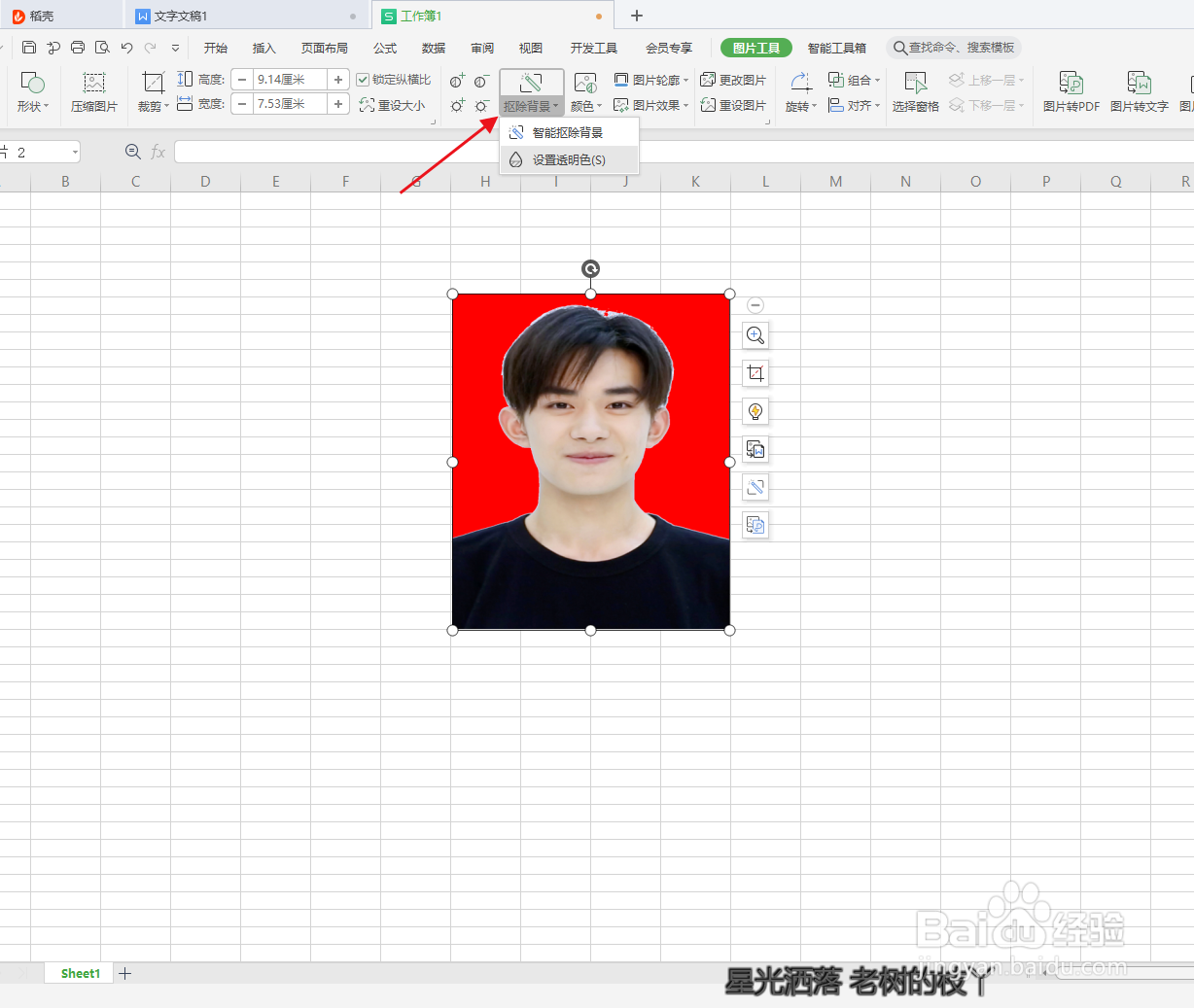 Excel如何给照片换底色