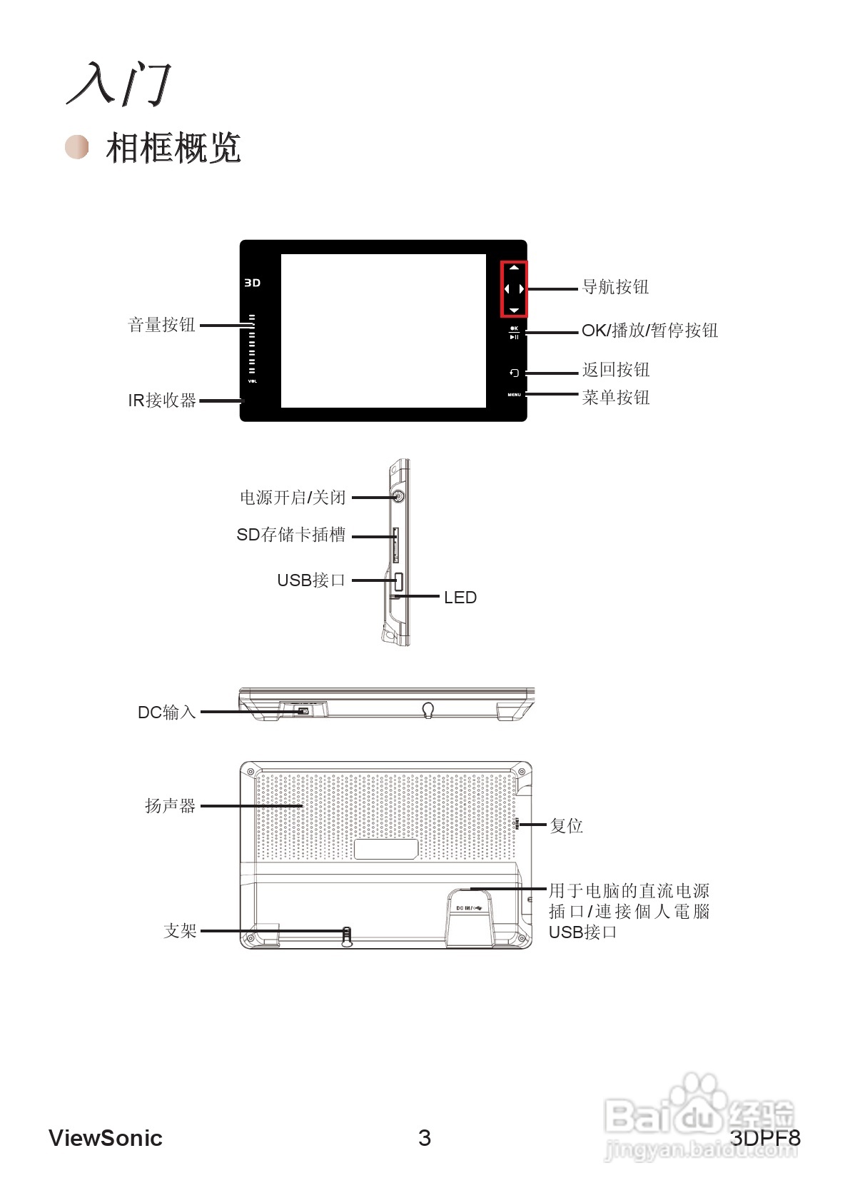 ViewSonic优派3DPF8照相机说明书:[1]