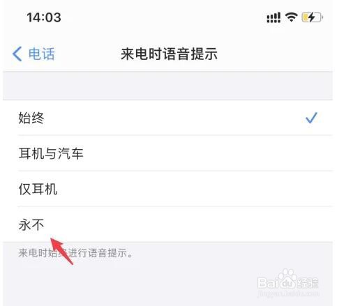苹果手机怎么关闭来电时语音提示对方姓名