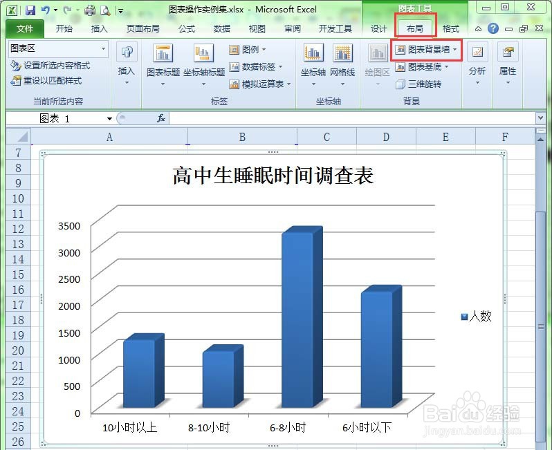 excel怎么设置图标背景墙的格式