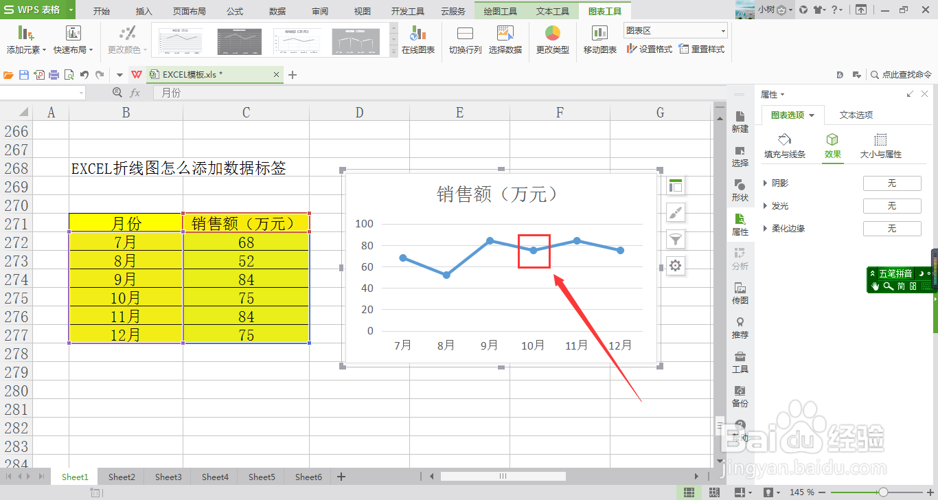 EXCEL折线图怎么添加数据标签