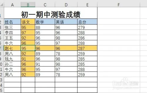 excel2016怎么高亮显示选中的行和列