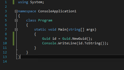 用Visual Studio如何生成GUID
