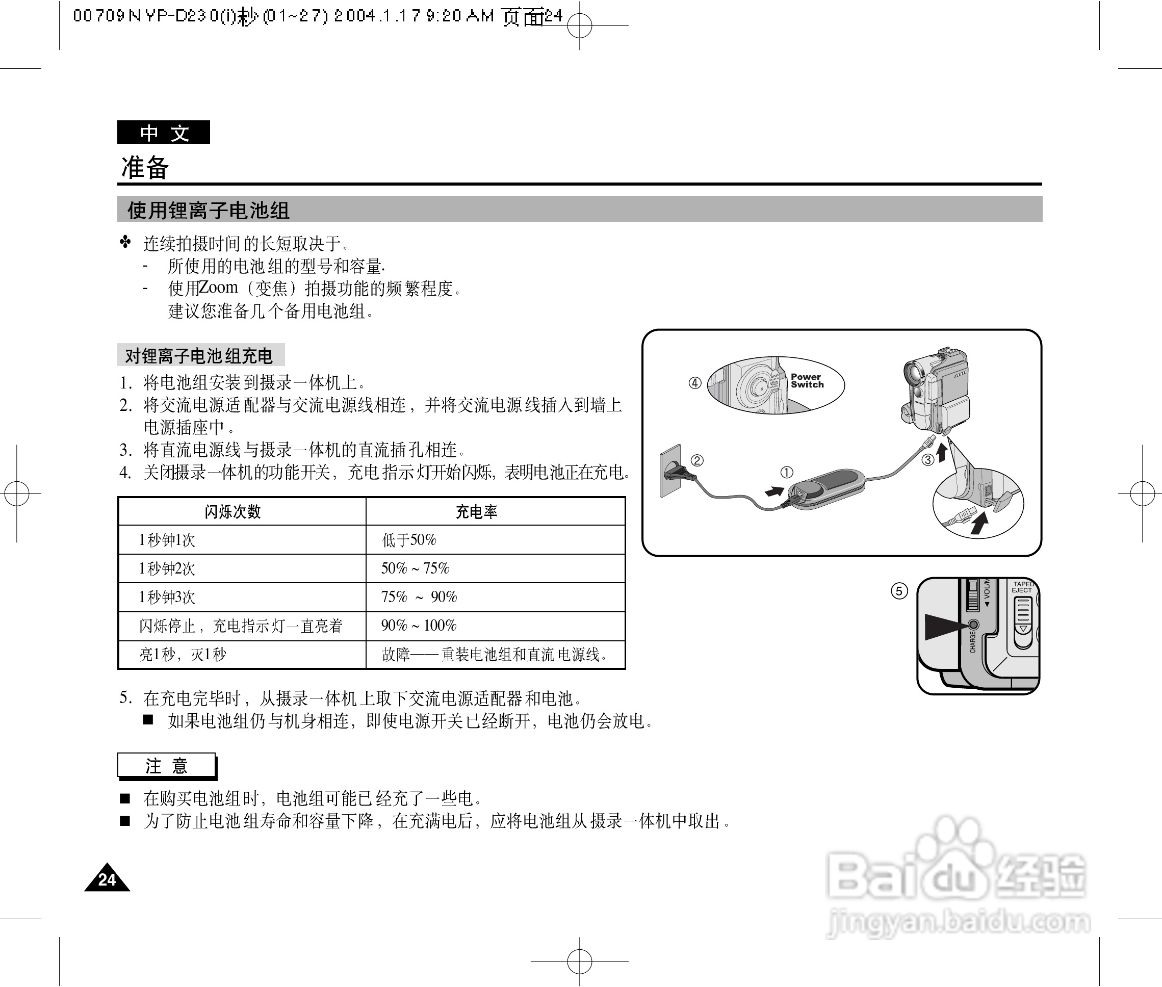 三星VP-D230(i)数字摄录一体机用户说明书:[3]