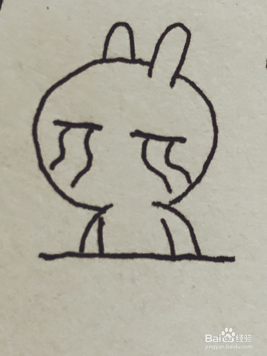 如何画兔斯基流泪的表情包？