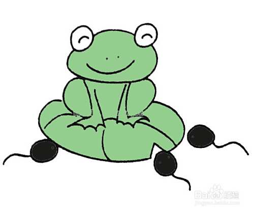 青蛙妈妈和小蝌蚪的画法