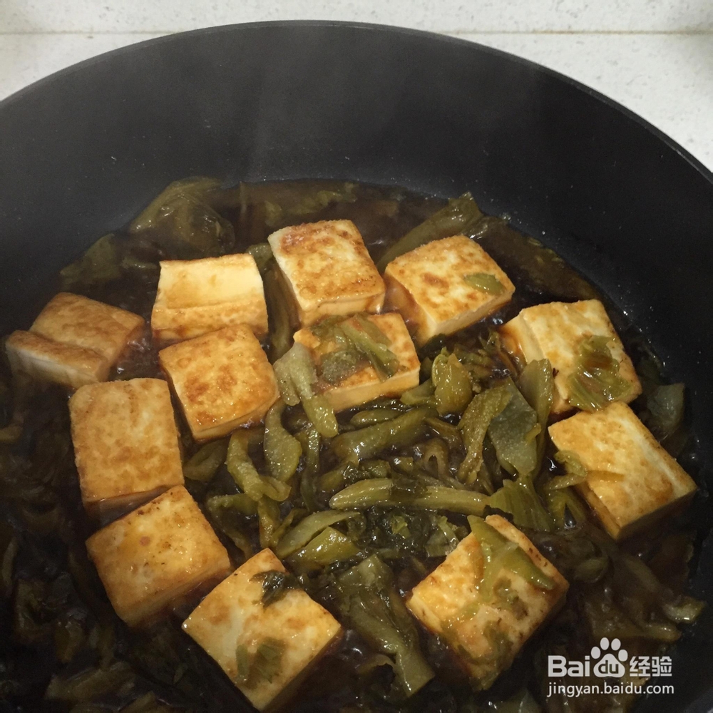 吃不胖的蒜苗酸菜焖豆腐