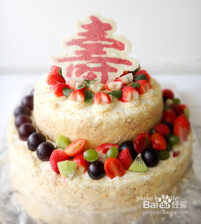 蟠桃献寿迎千寿--贺寿蛋糕&奶油翻糖杯子蛋糕