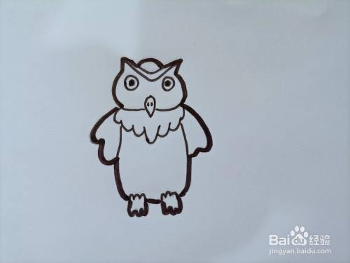 儿童简笔画 怎样画一只猫头鹰