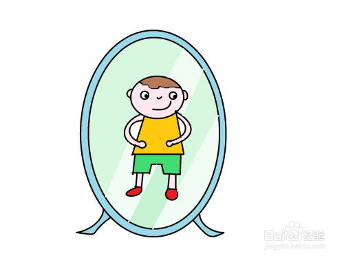 怎样画镜子里的小男生