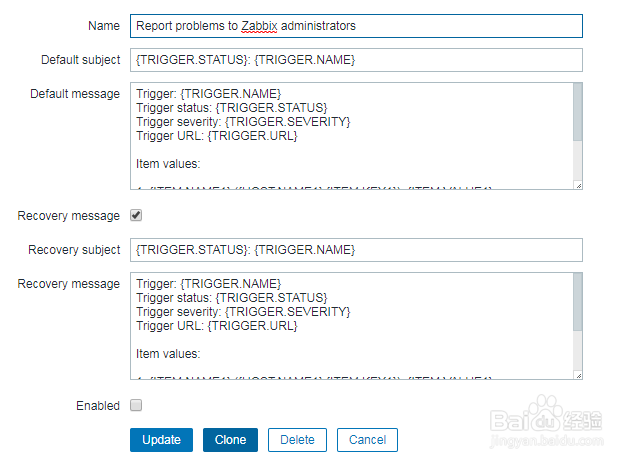 如何在zabbix中克隆动作？