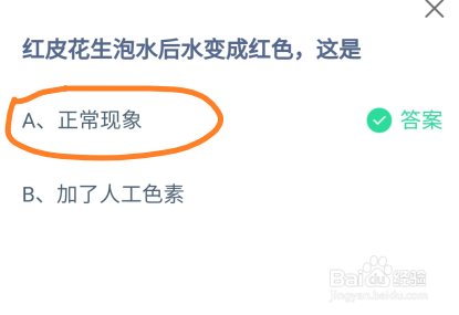 蚂蚁庄园红皮花生泡水后水变成红色，这是