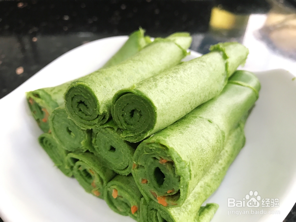 简单好吃的菠菜鸡蛋卷饼