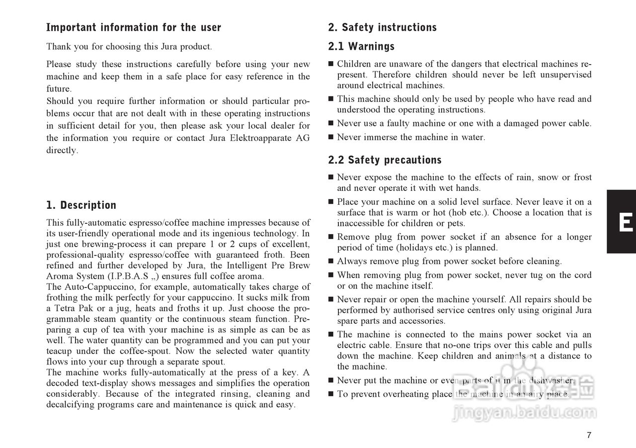 JURA IMPRESSA X90咖啡机使用手册:[1]