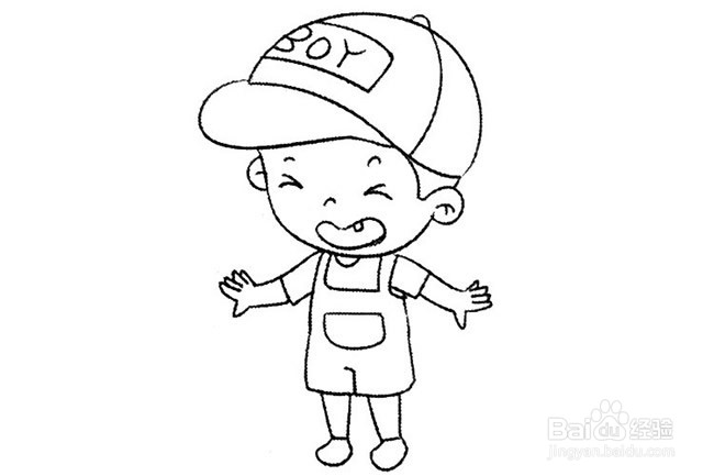 换牙期的小男孩的简笔画