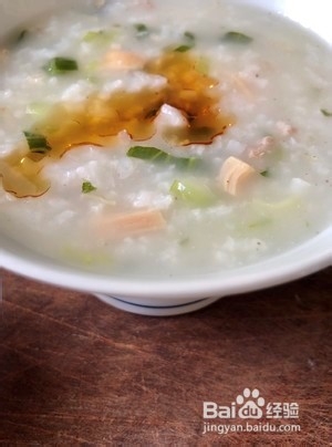 干贝青菜肉末粥