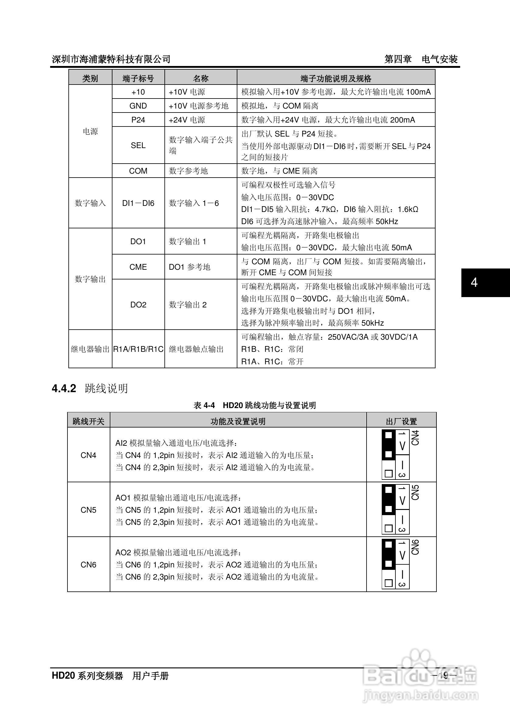 海浦蒙特HD20-4T5P5G多功能变频器用户手册:[4]