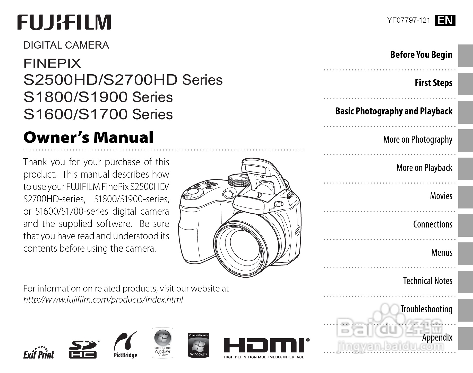 富士FinePix S2700HD series数码相机使用说明书:[1]