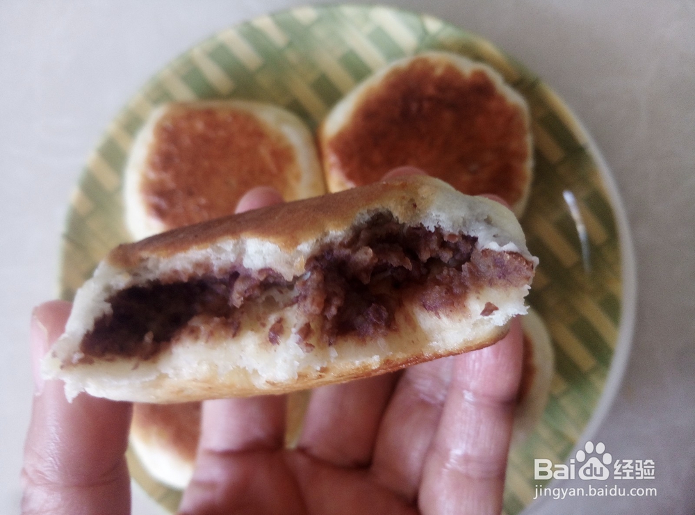 自做的红豆沙煎包