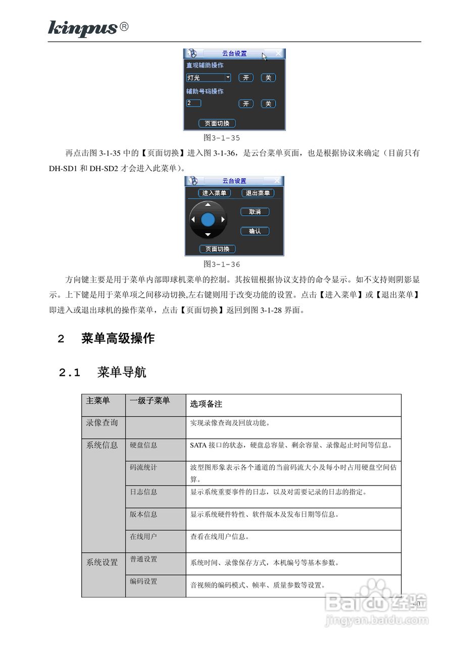 佳镨斯KP-CN11xx系列嵌入式硬盘录像机使用说明书:[4]