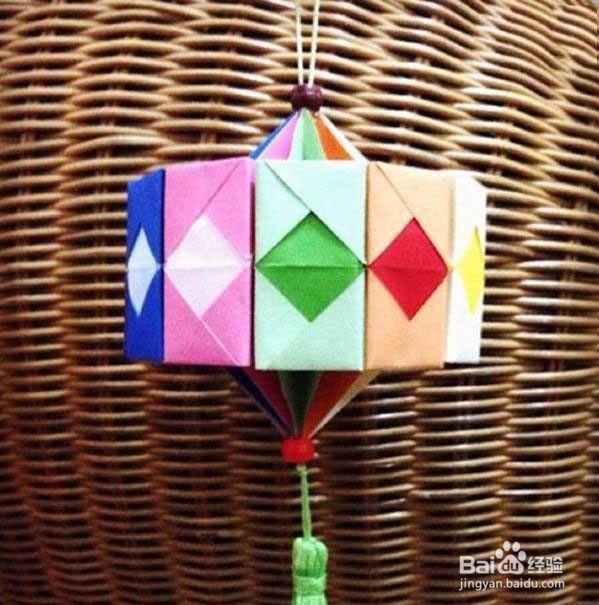 三角插折纸灯笼