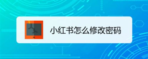 小红书怎么修改密码