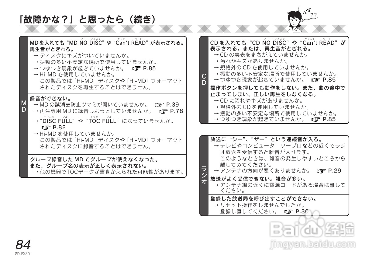 SHARP SD-FX20 CD/MD收音音响使用说明书:[5]