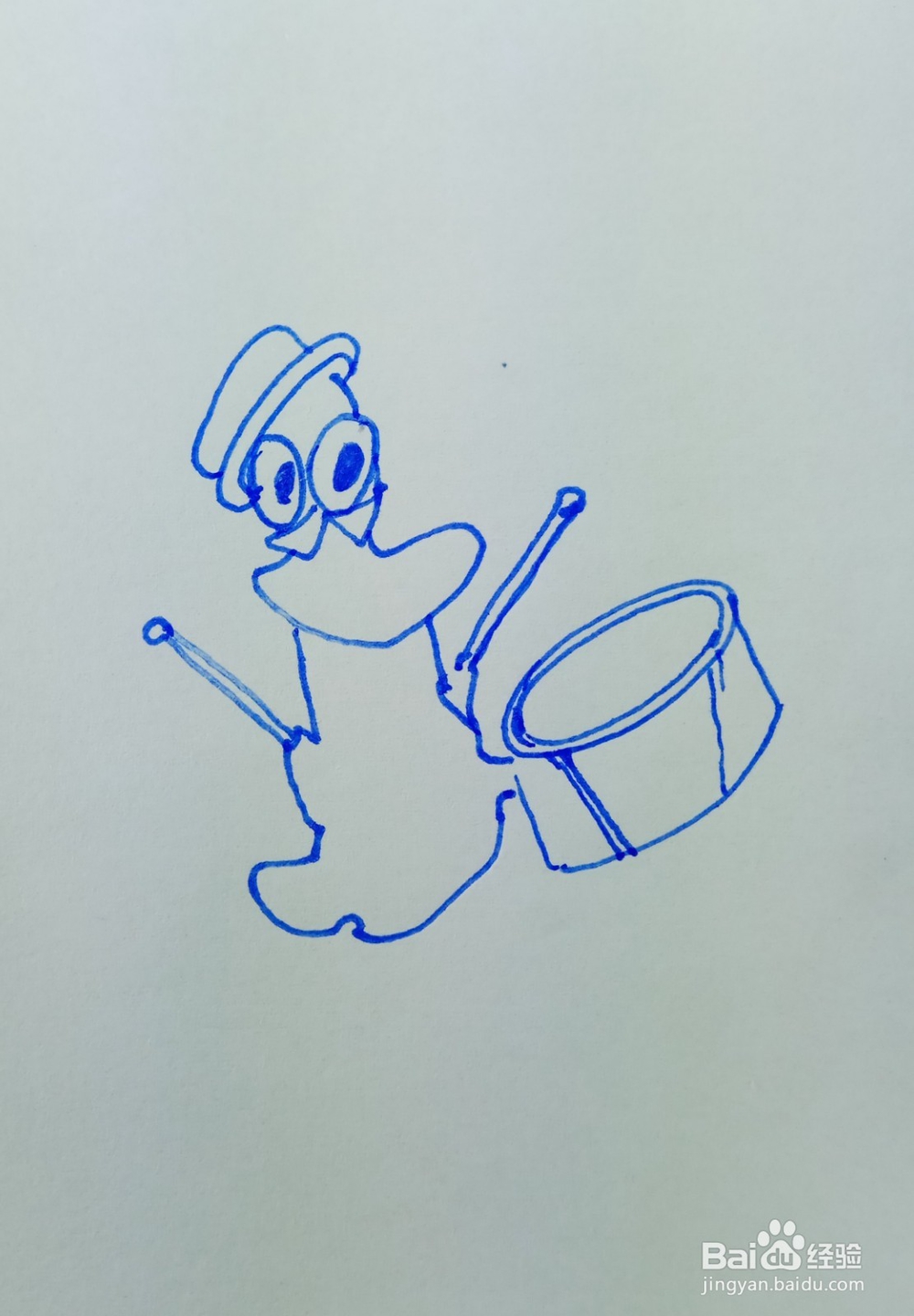 怎样画儿童简笔画巴特打鼓