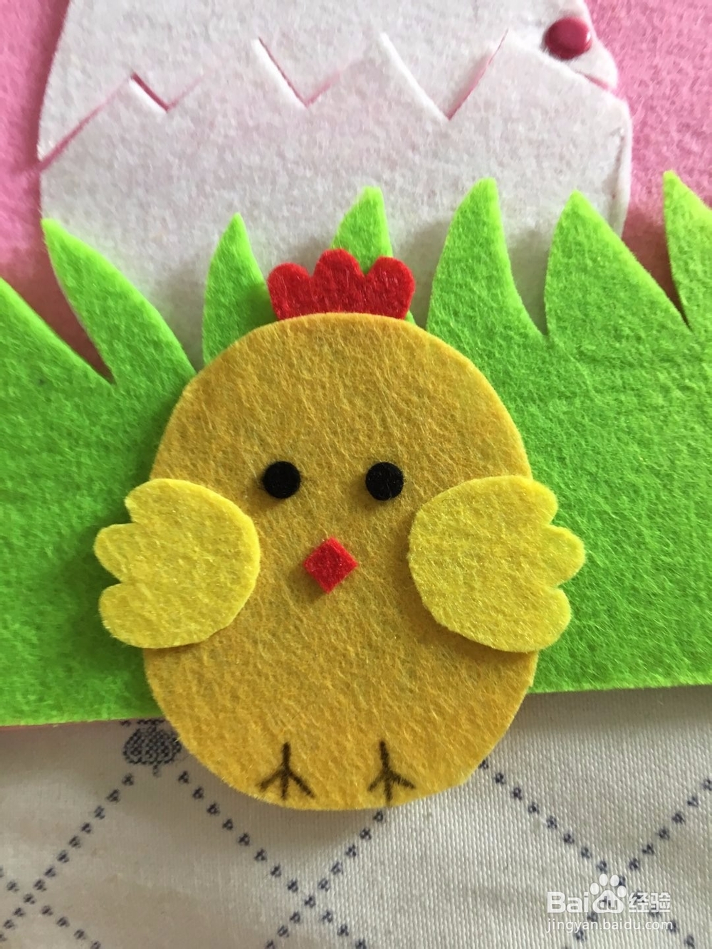 小鸡出壳不织布教程步骤