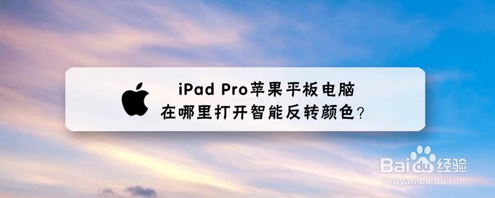 iPad Pro苹果平板电脑在哪里打开智能反转颜色
