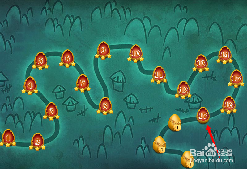 小游戏泡泡鸟历险记第17关