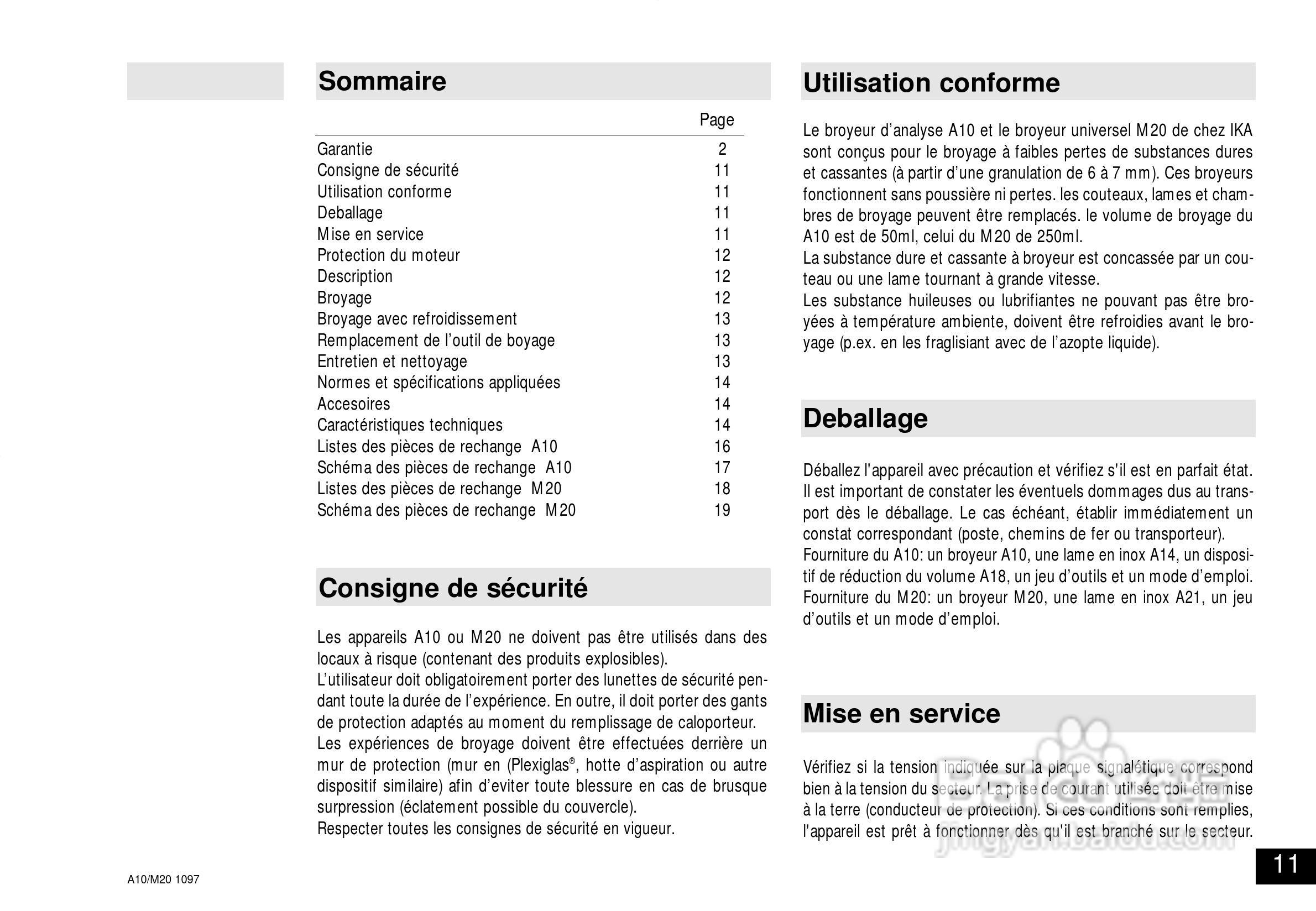 IKA M20通用研磨机使用说明书