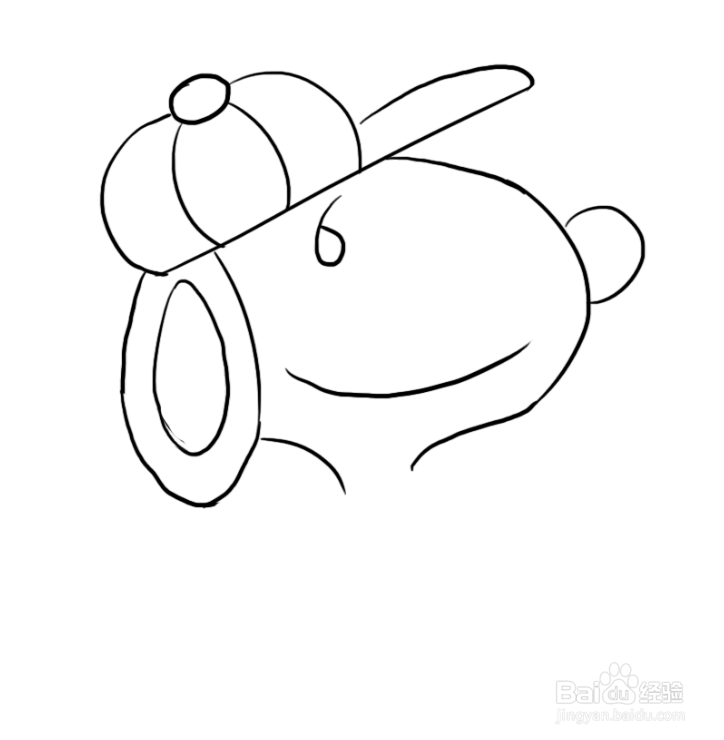 卡通动画:史努比简笔画分解