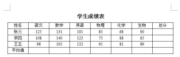 WPS文字中表格的数据如何计算