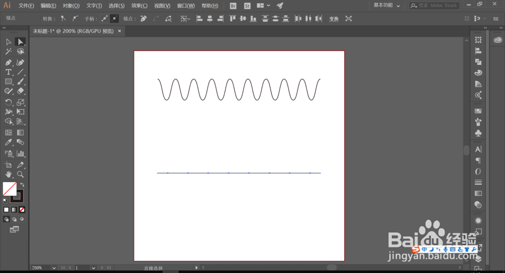AI如何画起伏高度不同的波浪线
