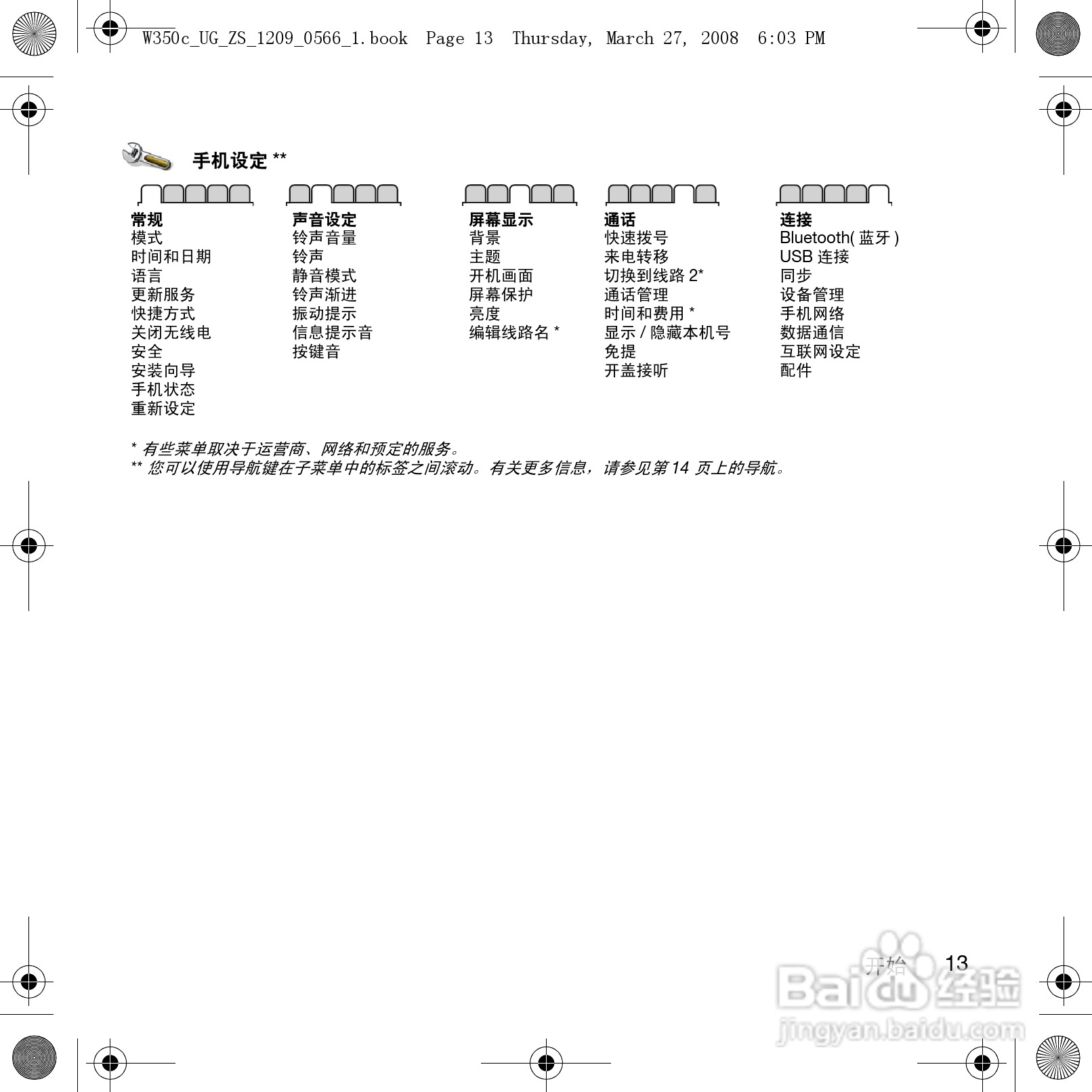索尼爱立信W350c手机使用说明书:[2]