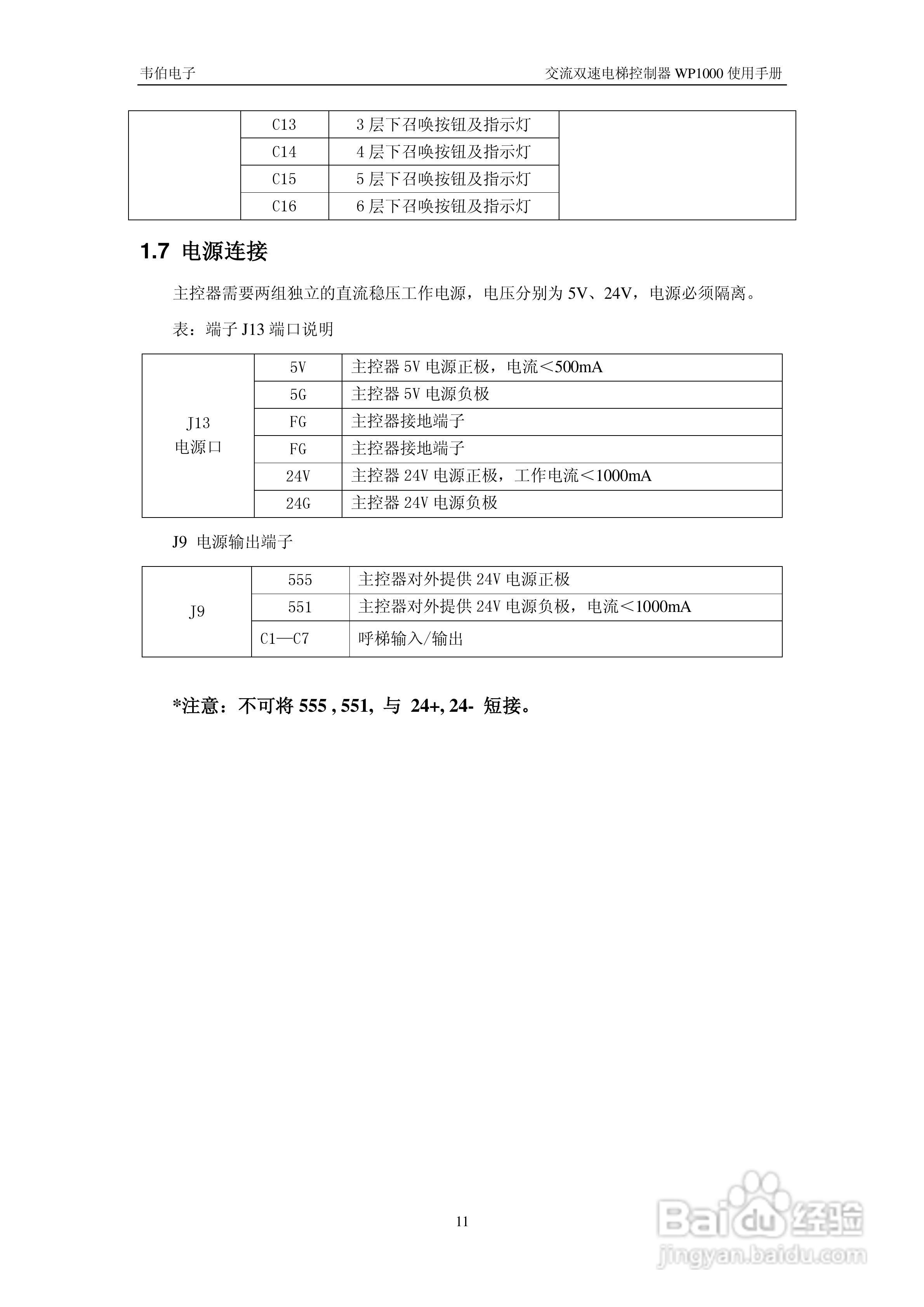 WP1000双速电梯控制器用户手册:[2]