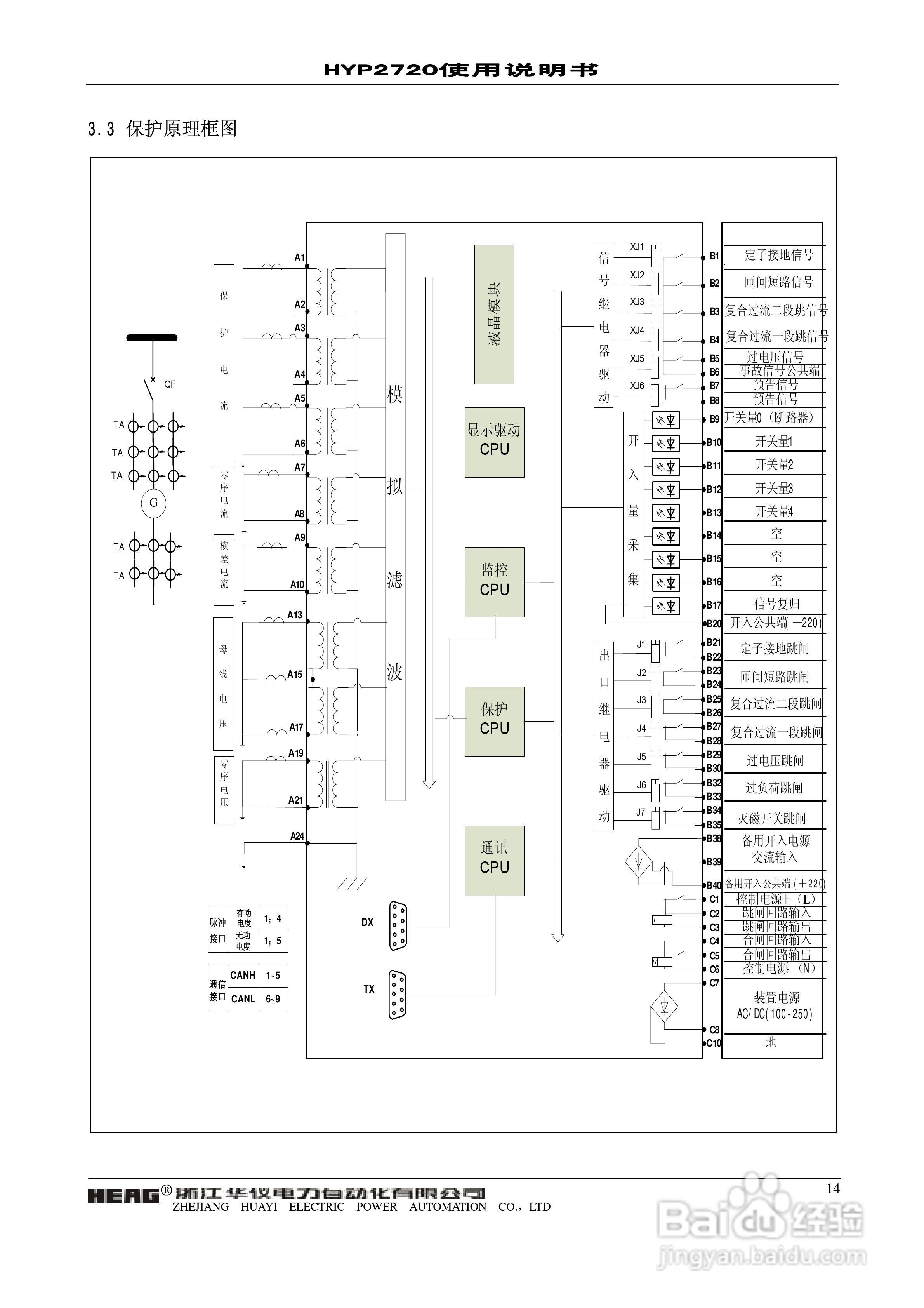 浙江华仪HYP2720微机发电机后备保护装置使用说明书:[2]