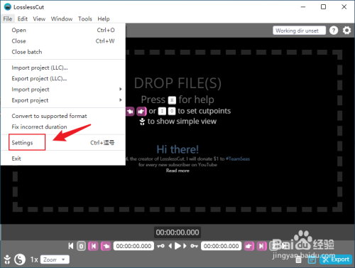 LosslessCut怎么设置中文