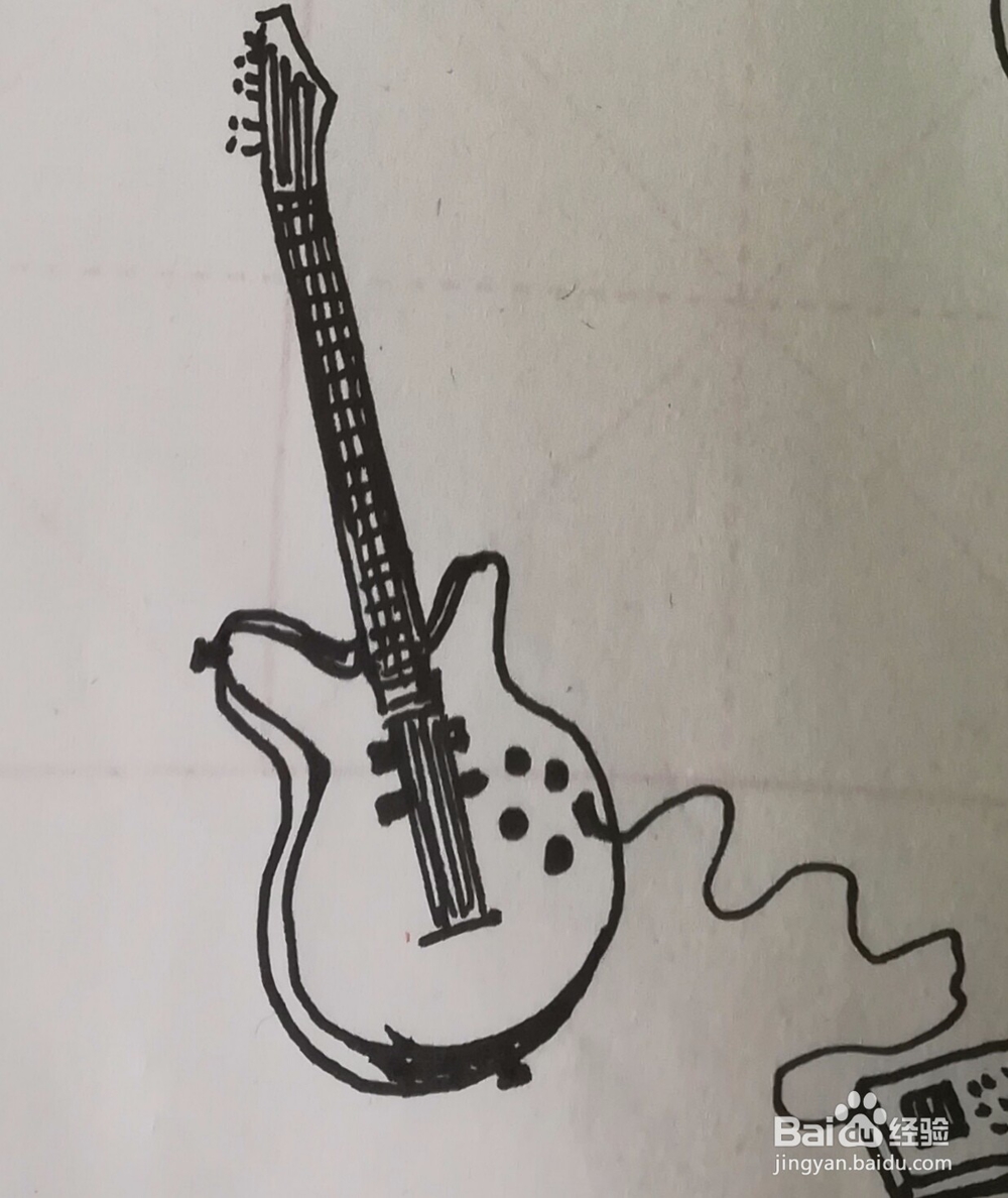 电吉他简笔画怎么画，按步骤图轻松学会